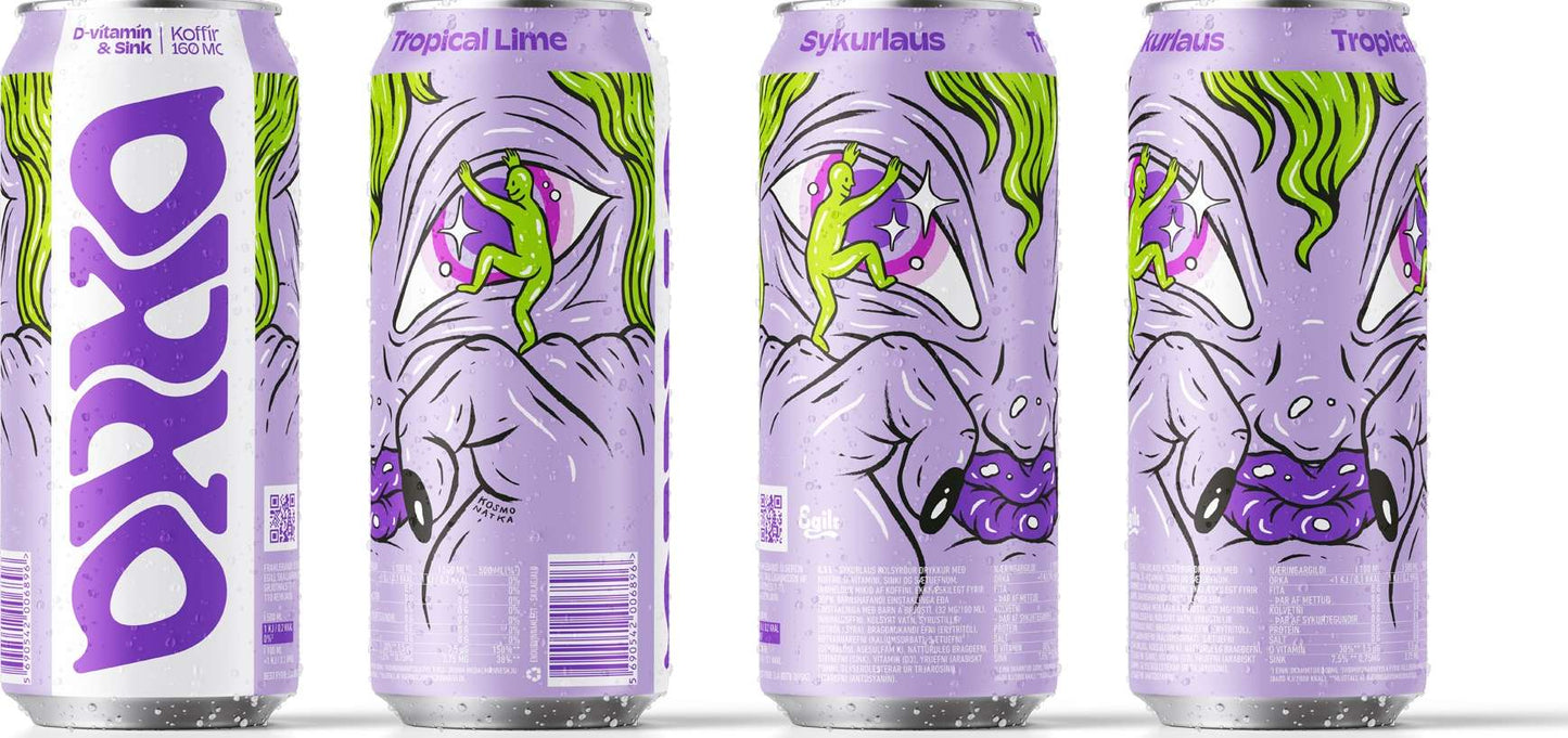 ORKA Tropical Lime sugar-free 50 cl - 160mg caffeine