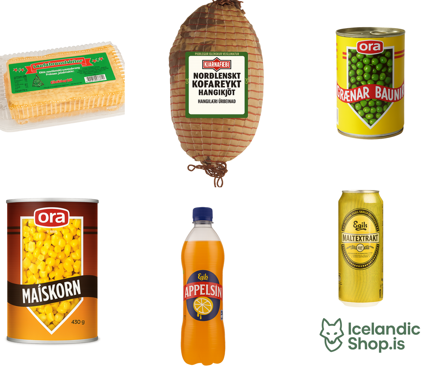 Traditional Icelandic Christmas Meal Bundle | Hangikjöt, Laufabrauð, Appelsín & Malt