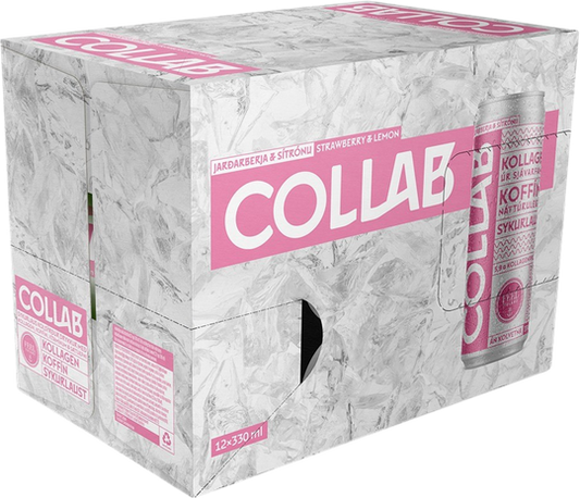 Collab Strawberry Lemon Collagen Energy Drink Icelandic 12pac