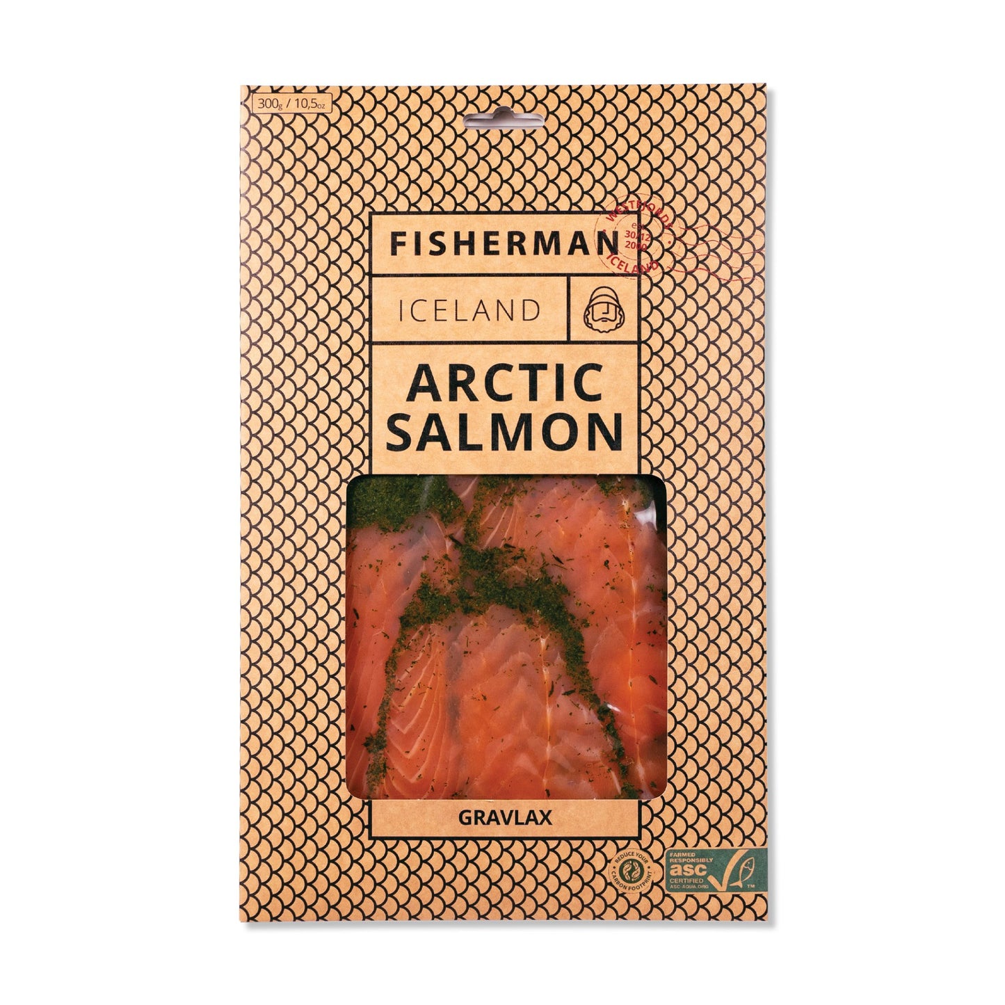 Cured Salmon "Gravlax " 300g (10,5 oz) slices - Graflax 300gr ASC Vottaður