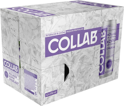 Collab Passion Fruit Lemon Collagen Energy Drink Icelandic 12pac