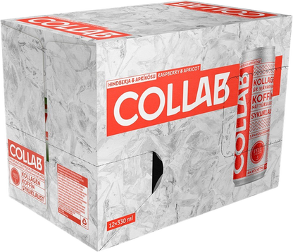 Collab Raspberry Apricot Collagen Energy Drink Icelandic 12pac