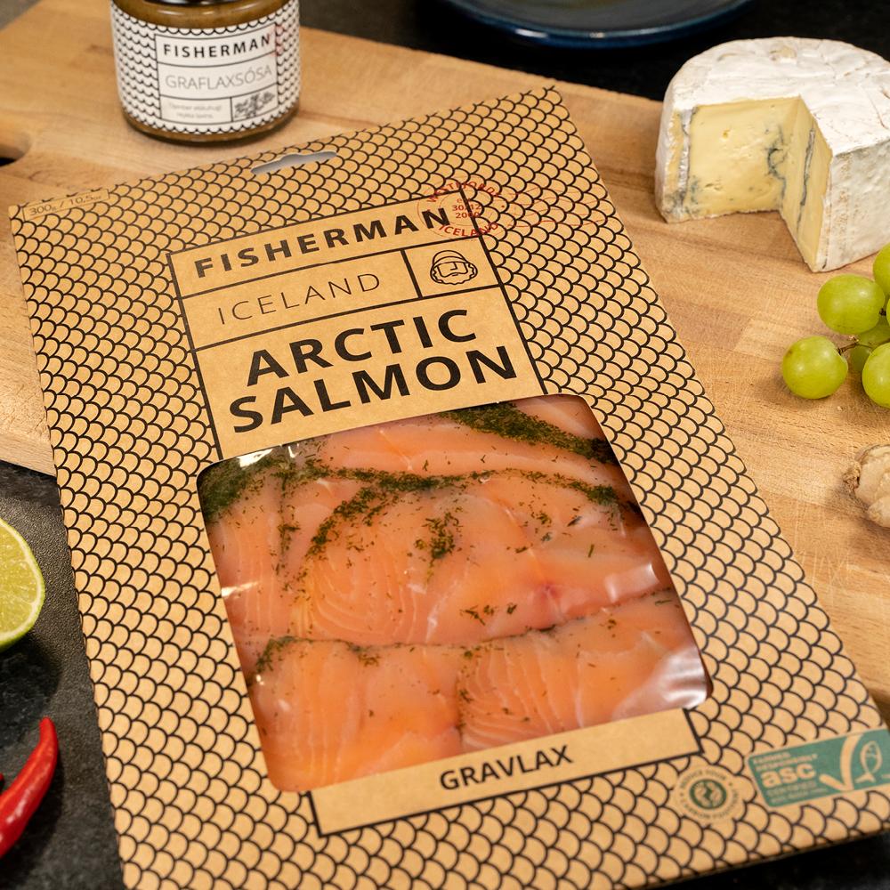 Cured Salmon "Gravlax " 300g (10,5 oz) slices - Graflax 300gr ASC Vottaður