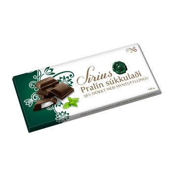 Siríus 56% Dark Chocolate Praline Mint 100gr